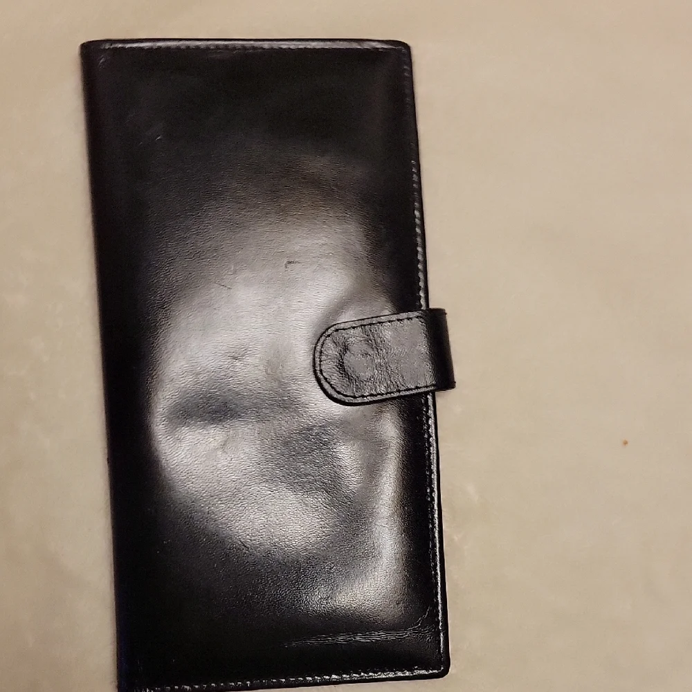 Black Leather Money Clip Wallet - Unbranded